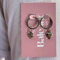 Strawberry Silver Macro Huggie Earrings