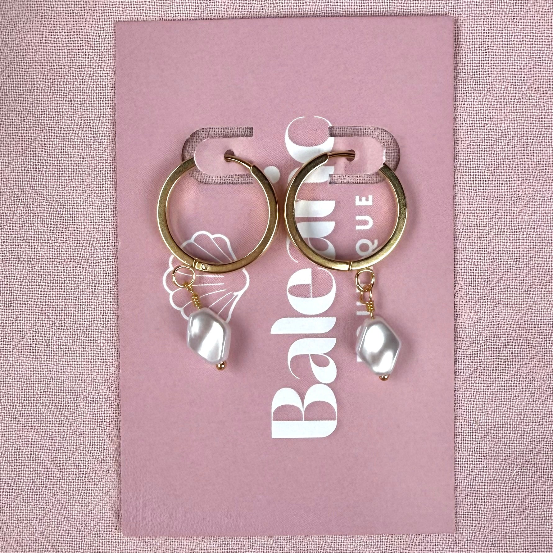 Pearl Macro Huggie Earrings