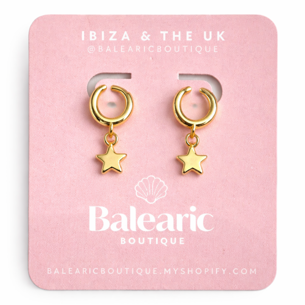 Gold Star Huggie Earrings