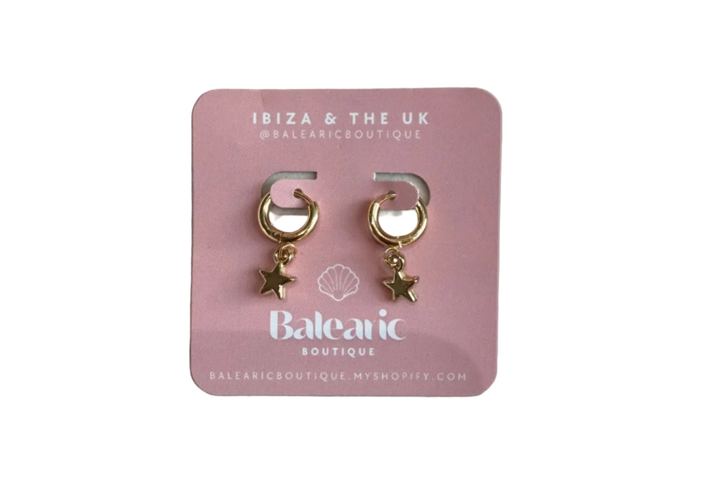 Gold Star Huggie Earrings