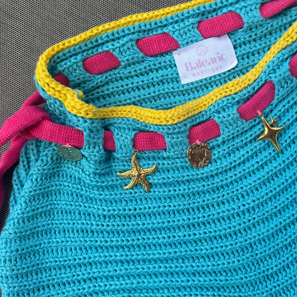 Teal Crochet Shorts
