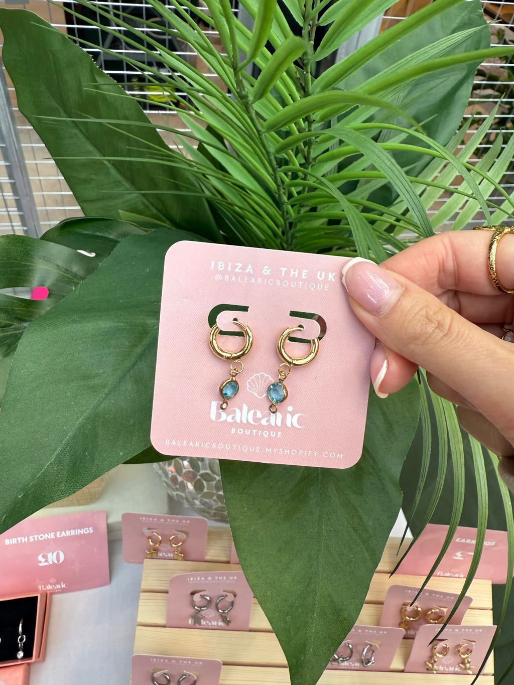 Aphrodite Blue Huggie Earrings