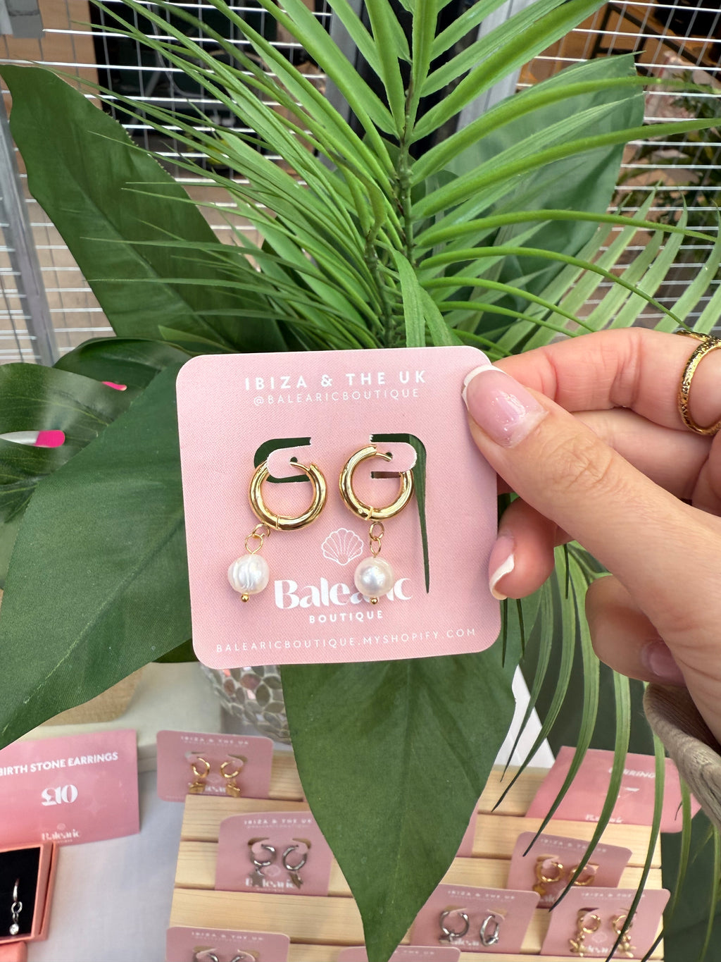 Pearl Huggie Earrings