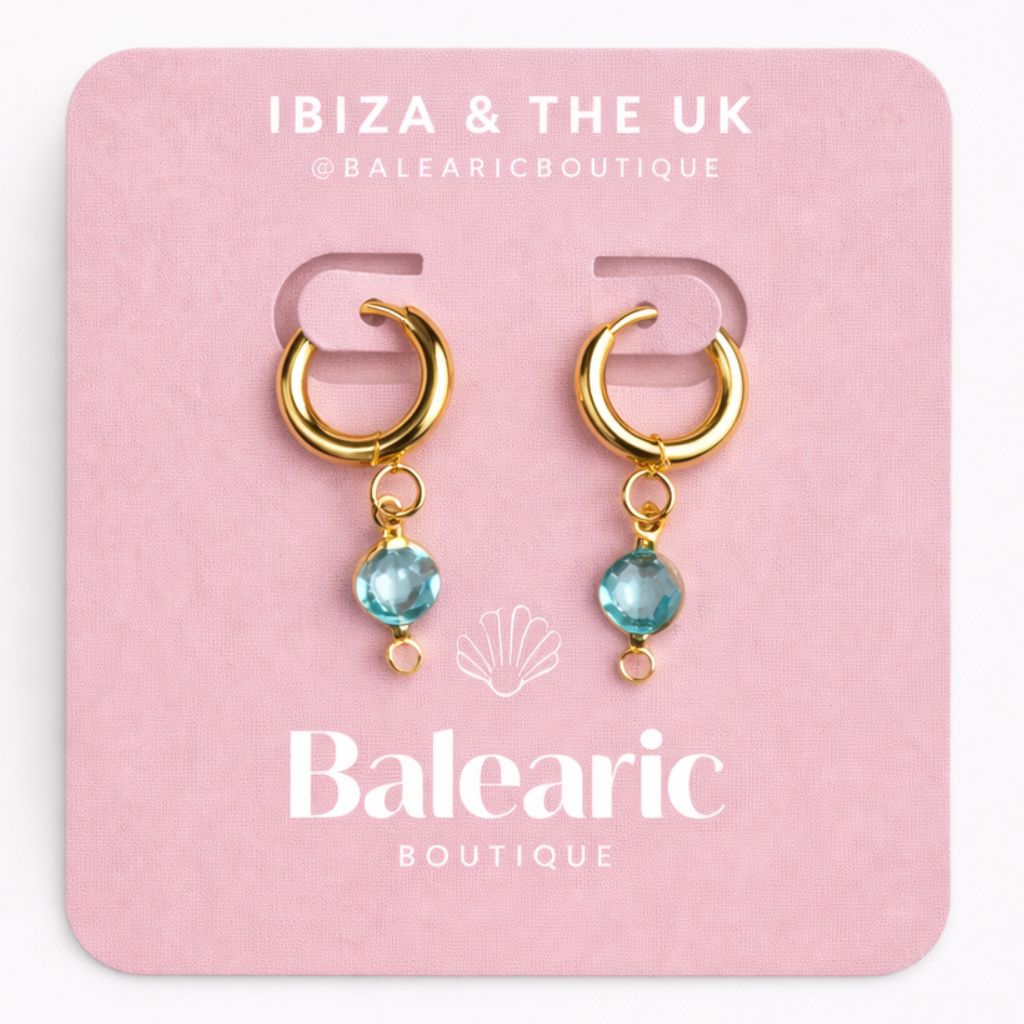 Aphrodite Blue Huggie Earrings